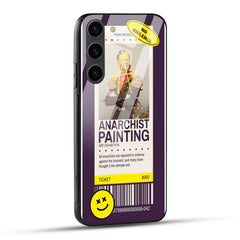 Samsung Galaxy S23 5G Back Cover Classical Painting With An Anarchy Symbol Printed Glass Case