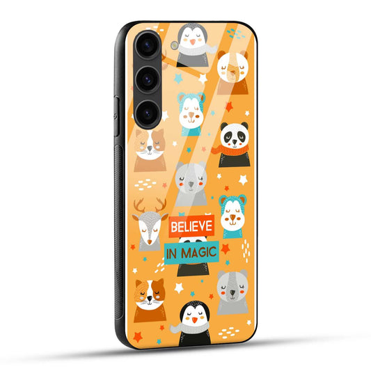 Samsung Galaxy S23 5G Back Cover Lion And Elephant Graphics Printed Glass Case