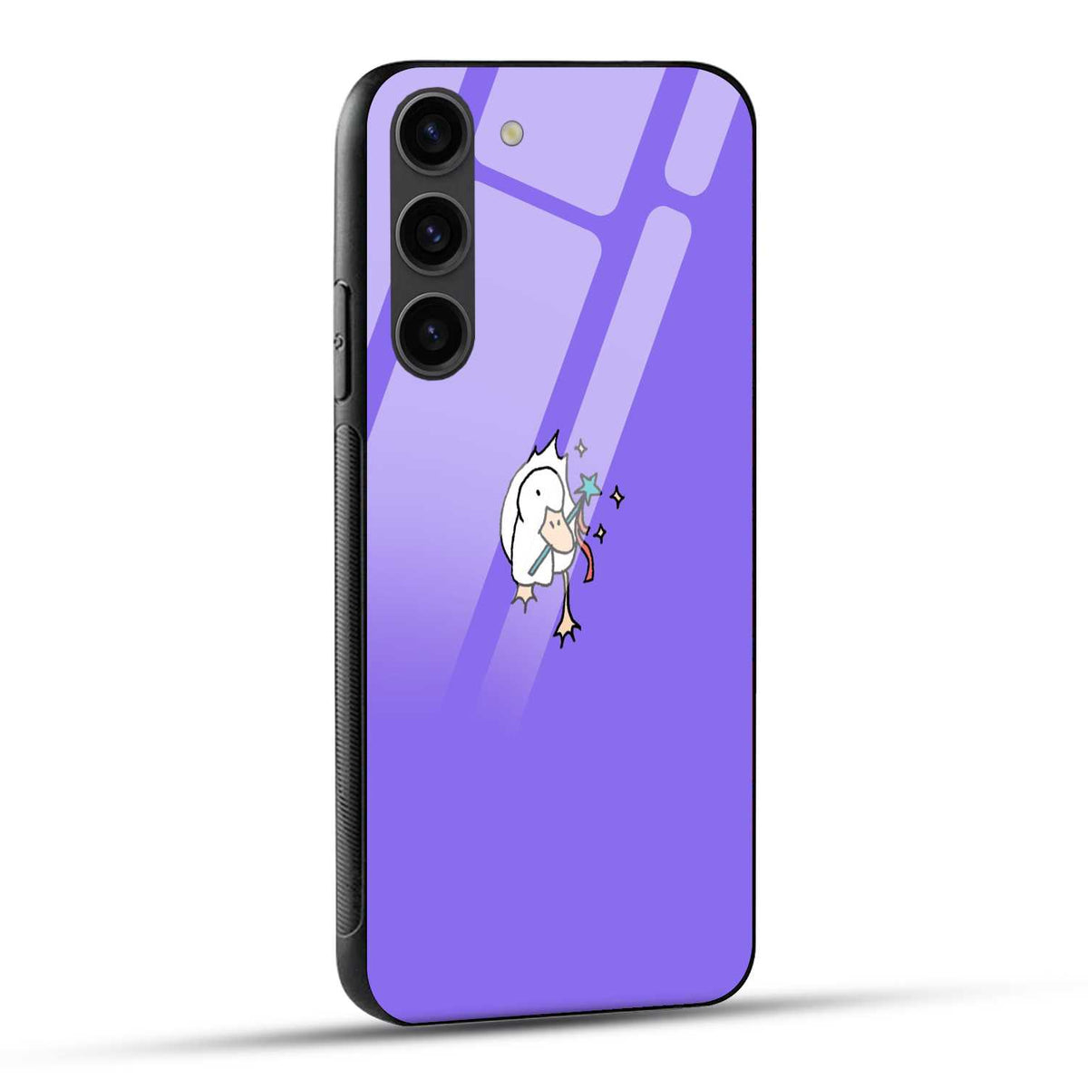 Samsung Galaxy S23 5G Back Cover Purple Funny Illustration  Printed Glass Case
