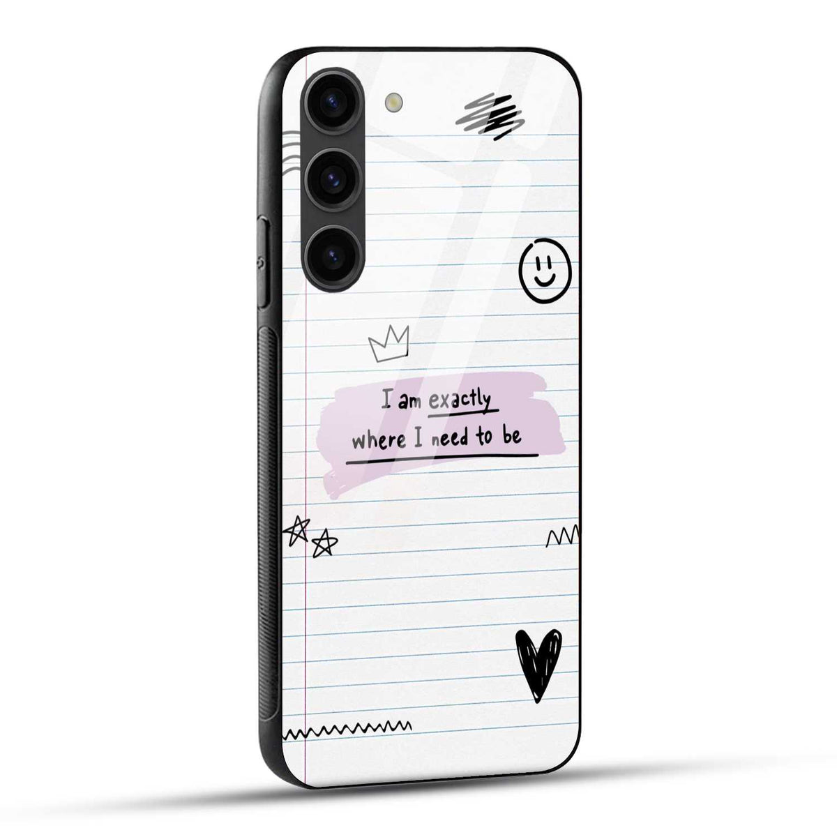 Samsung Galaxy S23 5G Back Cover Motivational Quote On Notebook Paper Printed Glass Case
