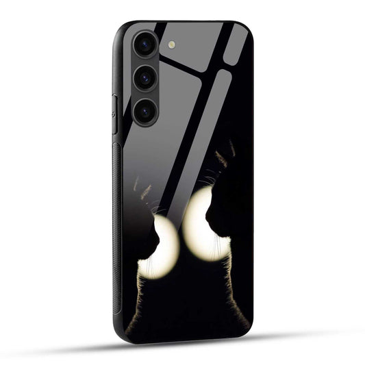 Samsung Galaxy S23 5G Back Cover Black Aesthetic Cat Friendship Printed Glass Case
