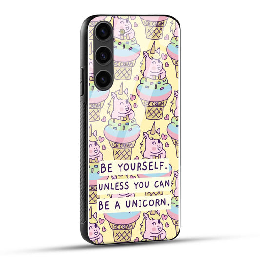 Samsung Galaxy S23 5G Back Cover Colorful Unicorn Printed Glass Case