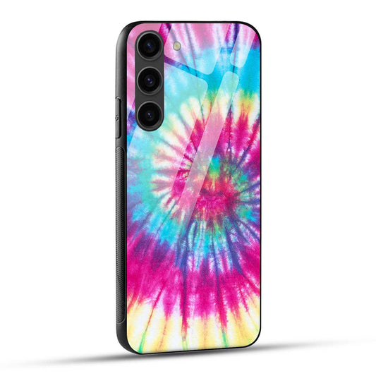 Samsung Galaxy S23 5G Back Cover Tie-Dye Pink Texture Printed Glass Case