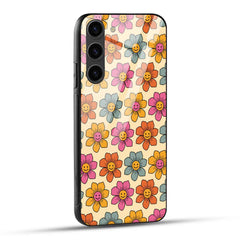 Samsung Galaxy S23 5G Back Cover Emoji Floral Printed Glass Case