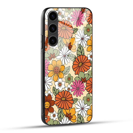 Samsung Galaxy S23 5G Back Cover Beautiful Floral Background Printed Glass Case