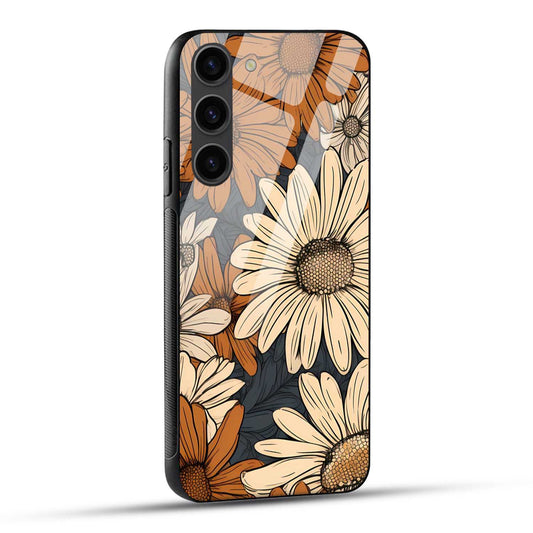 Samsung Galaxy S23 5G Back Cover Sunflower Abstract Texture Printed Glass Case