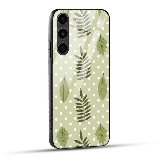 Samsung Galaxy S23 5G Back Cover Beautiful Leaf Art Printed Glass Case