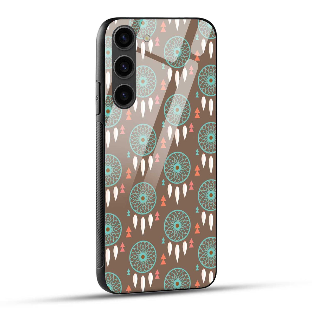 Samsung Galaxy S23 5G Back Cover Seamless Pattern Design Of Dreamcatcher Printed Glass Case