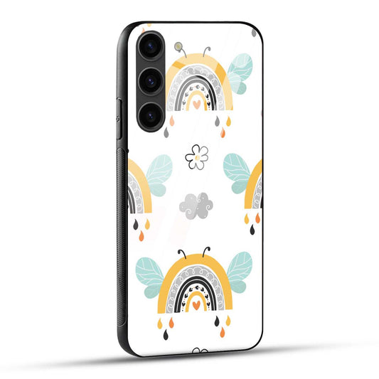 Samsung Galaxy S23 5G Back Cover Butterfly Of Rainbow Ddodle Printed Glass Case