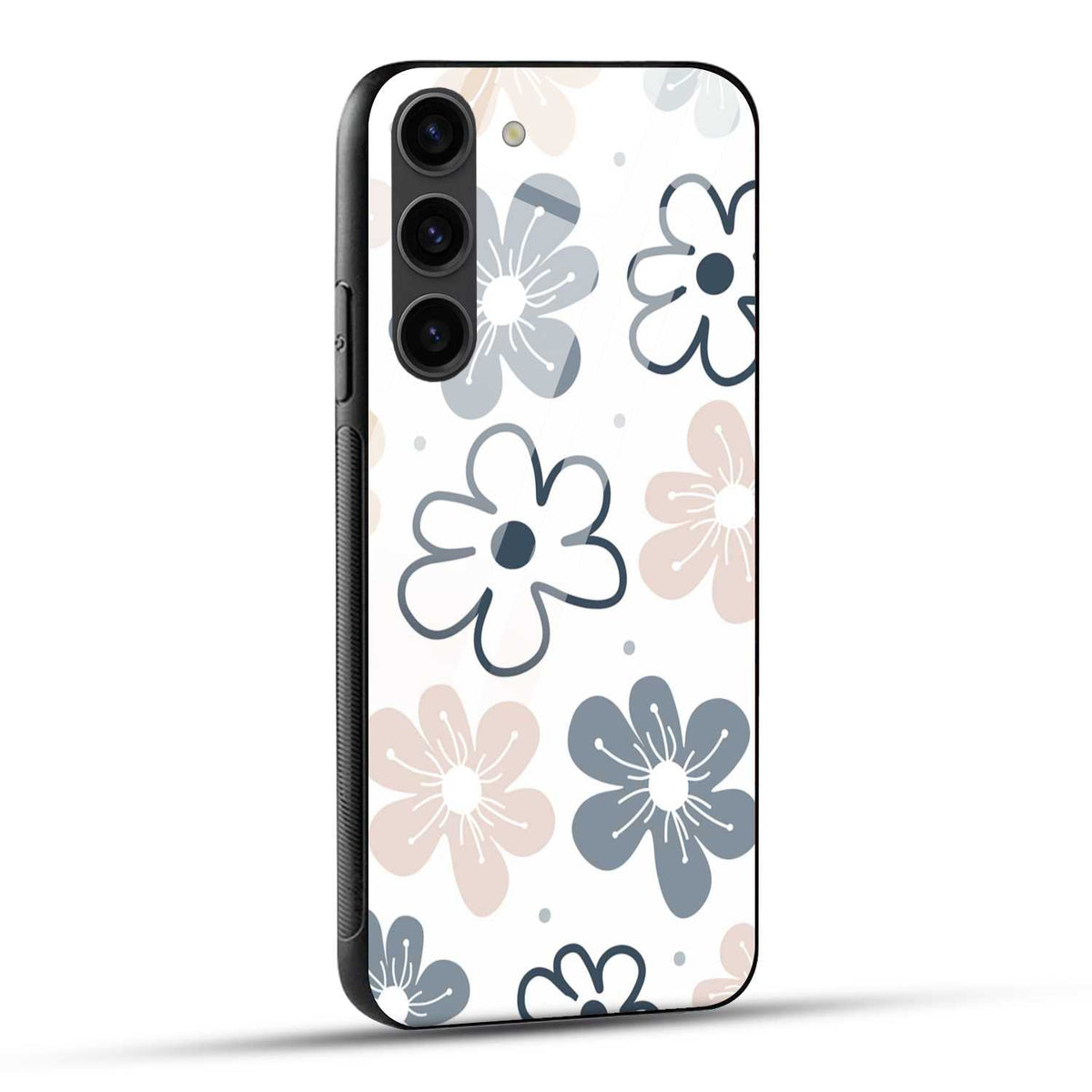 Samsung Galaxy S23 5G Back Cover Doodle Of Flower Printed Glass Case