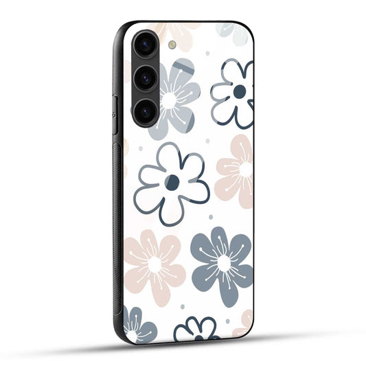 Samsung Galaxy S23 5G Back Cover Doodle Of Flower Printed Glass Case