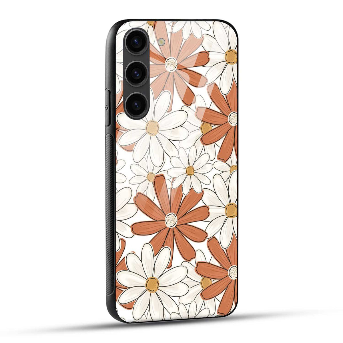 Samsung Galaxy S23 5G Back Cover Retro Flower Doodle Art Printed Glass Case