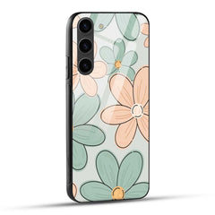 Samsung Galaxy S23 5G Back Cover Aesthetic Flower Printed Glass Case