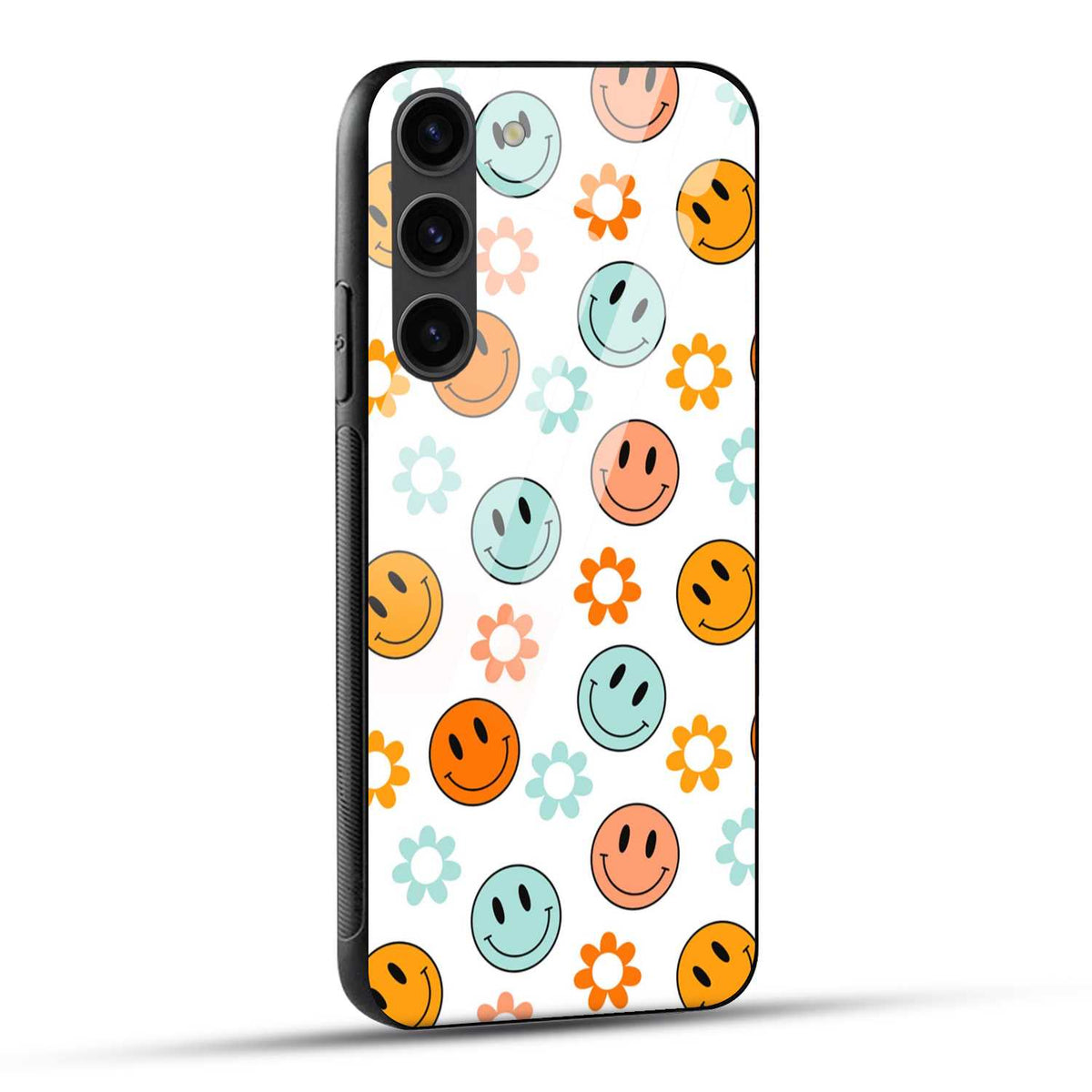 Samsung Galaxy S23 5G Back Cover Smile And Flowers Printed Glass Case