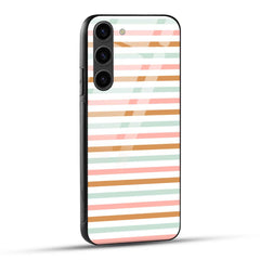 Samsung Galaxy S23 5G Back Cover Stripes In Line Printed Glass Case