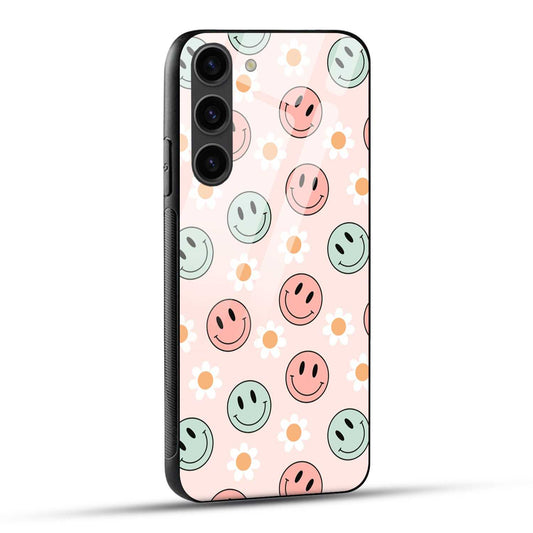 Samsung Galaxy S23 Plus 5G Back Cover Smile And Flower Printed Glass Case