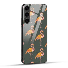 Samsung Galaxy S23 5G Back Cover Doodle Of Flamingo Printed Glass Case