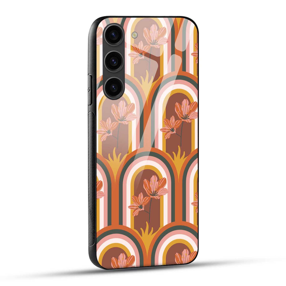 Samsung Galaxy S23 5G Back Cover Floral Texture Pattern Printed Glass Case