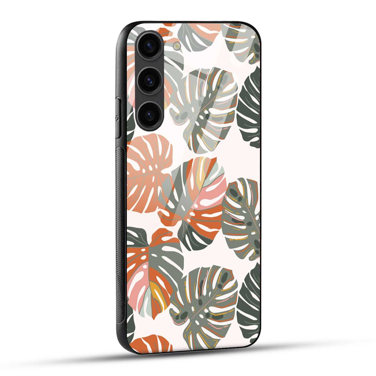 Samsung Galaxy S23 5G Back Cover Leaf Pattern Printed Glass Case