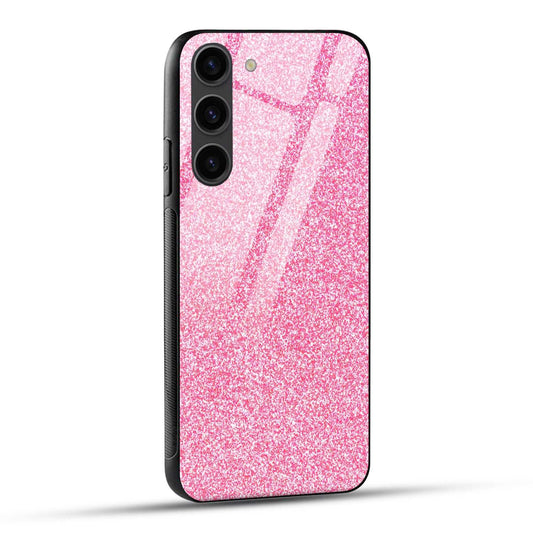 Samsung Galaxy S23 5G Back Cover Pink Glitter Printed Glass Case