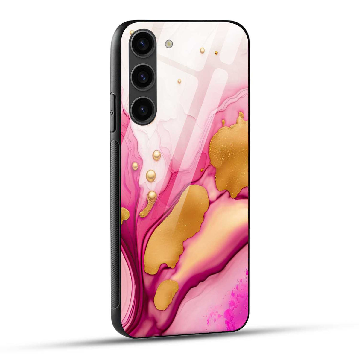Samsung Galaxy S23 Plus 5G Back Cover Golden Marble Printed Glass Case