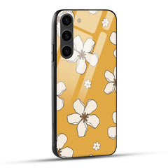Samsung Galaxy S23 Plus 5G Back Cover Retro Flowers Doodle Printed Glass Case