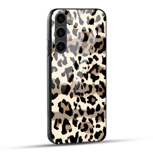 Samsung Galaxy S23 Plus 5G Back Cover Leopard Texture Pattern Printed Glass Case
