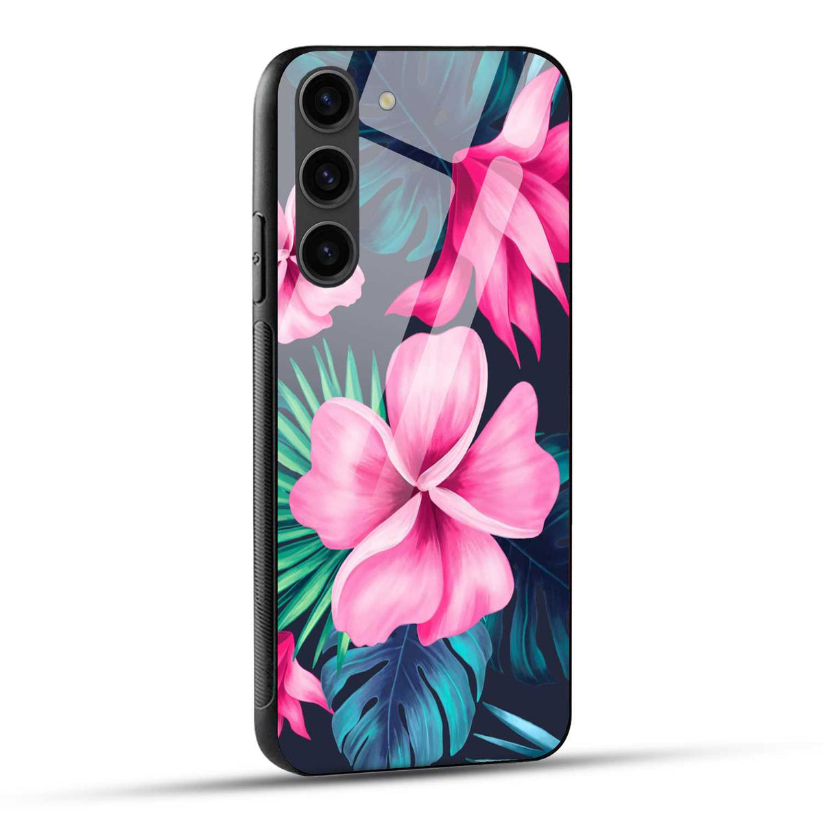 Samsung Galaxy S23 5G Back Cover Retro Pink Flowers  Printed Glass Case