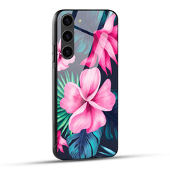 Samsung Galaxy S23 Plus 5G Back Cover Retro Pink Flowers  Printed Glass Case