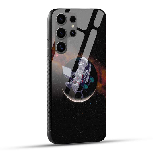 Samsung Galaxy S24 Ultra 5G Back Cover Astronaut Working In Space Printed Glass Case