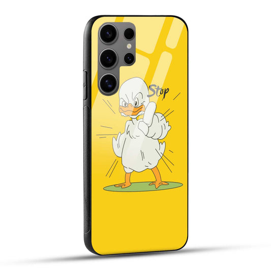 Samsung Galaxy S24 Ultra 5G Back Cover Yellow Chick Printed Glass Case
