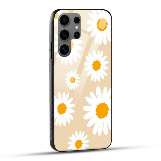 Samsung Galaxy S24 Ultra 5G Back Cover Yellow Daisy Cute Flower Printed Glass Case