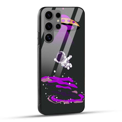 Samsung Galaxy S24 Ultra 5G Back Cover Black And Purple Modern Space Printed Glass Case