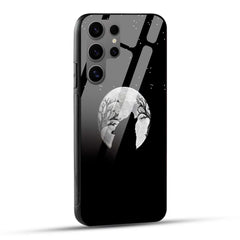 Samsung Galaxy S24 Ultra 5G Back Cover Black Modern Wolf Printed Glass Case
