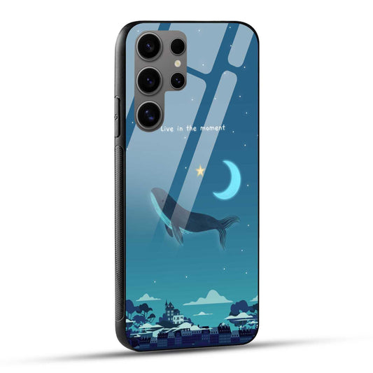 Samsung Galaxy S24 Ultra 5G Back Cover Blue Cute Night Sky Quote Printed Glass Case