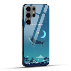 Samsung Galaxy S24 Ultra 5G Back Cover Blue Cute Night Sky Quote Printed Glass Case