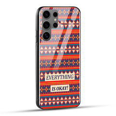 Samsung Galaxy S24 Ultra 5G Back Cover Colorful Cute Patterns And A Positivity Quote Printed Glass Case