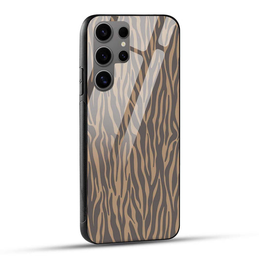 Samsung Galaxy S24 Ultra 5G Back Cover Gray Jebra Pattern Printed Glass Case