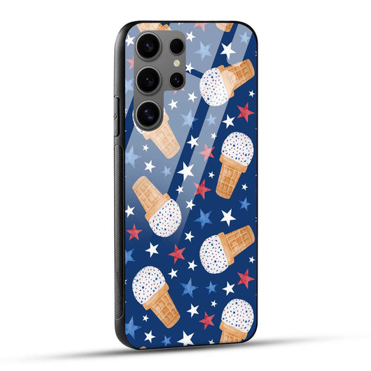 Samsung Galaxy S24 Ultra 5G Back Cover Icecream Illustrations Printed Glass Case