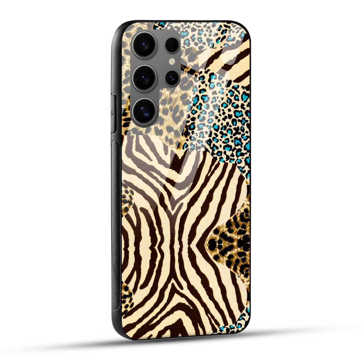 Samsung Galaxy S24 Ultra 5G Back Cover Leapord Lines Pattern Printed Glass Case