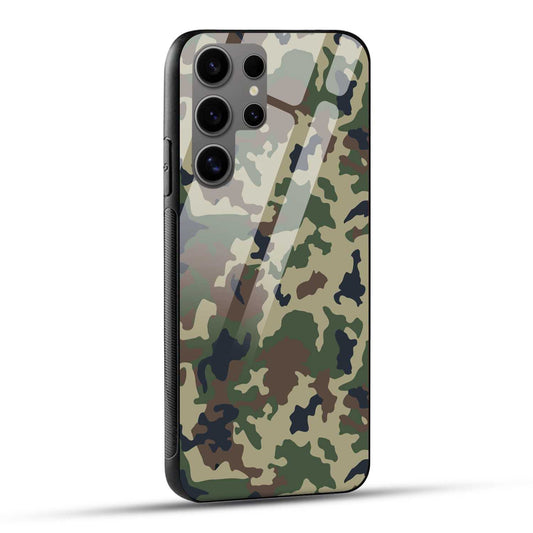 Samsung Galaxy S24 Ultra 5G Back Cover Army Pattern Printed Glass Case