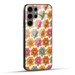 Samsung Galaxy S24 Ultra 5G Back Cover Emoji Floral Printed Glass Case
