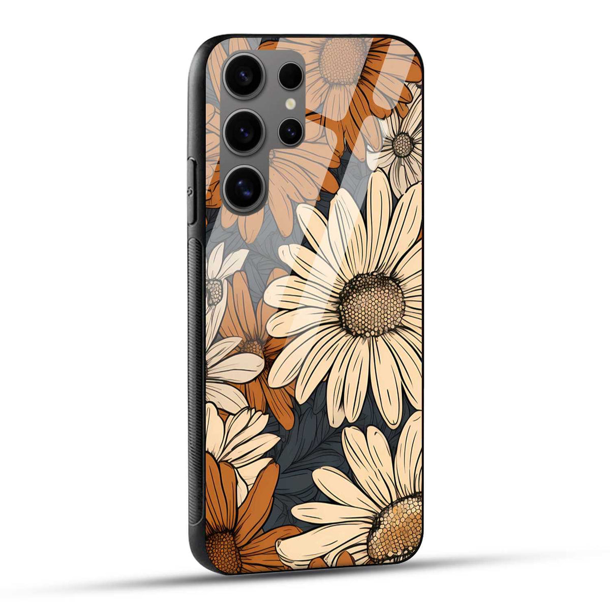 Samsung Galaxy S24 Ultra 5G Back Cover Sunflower Abstract Texture Printed Glass Case