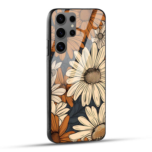 Samsung Galaxy S24 Ultra 5G Back Cover Sunflower Abstract Texture Printed Glass Case