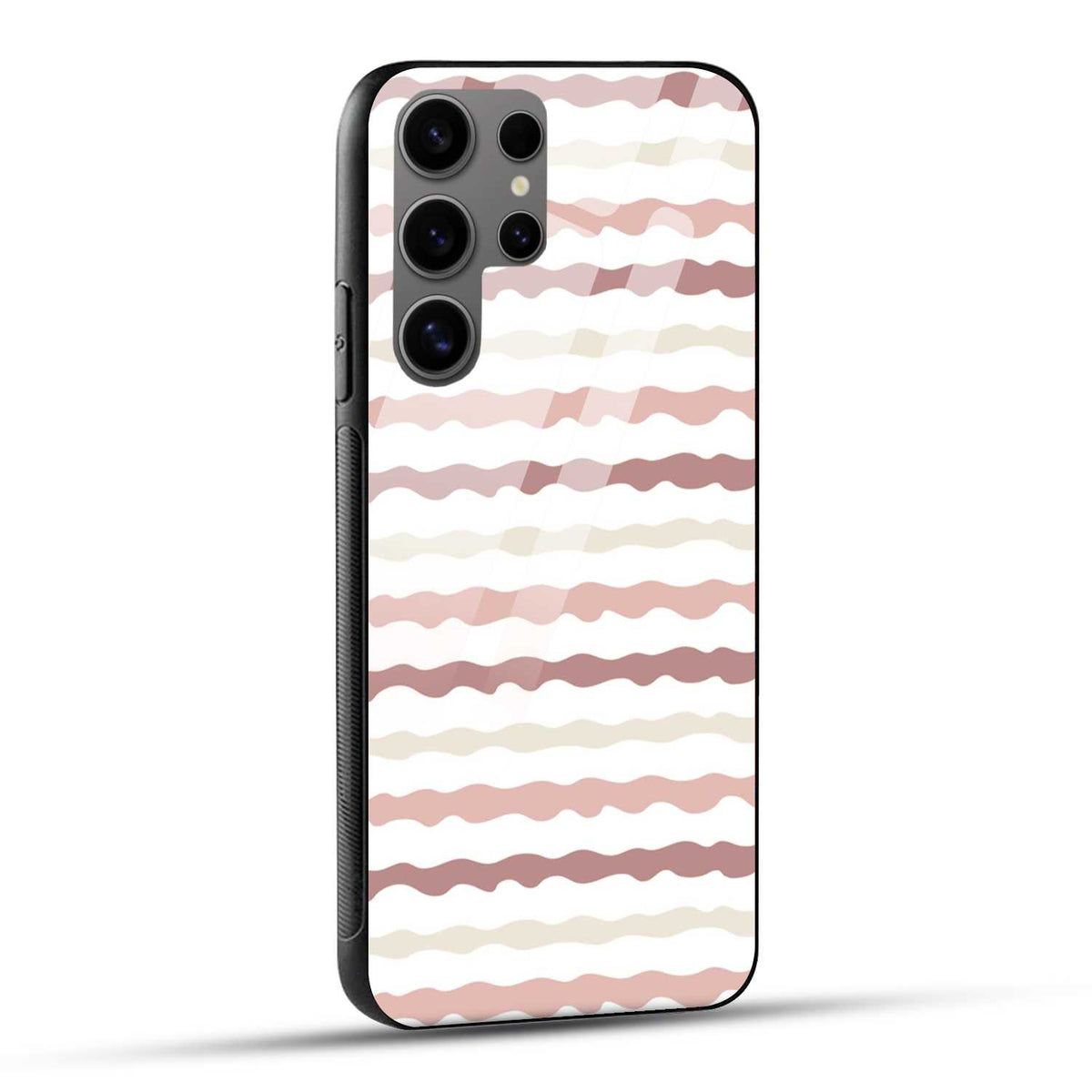 Samsung Galaxy S24 Ultra 5G Back Cover Gray Wave Stripes Printed Glass Case