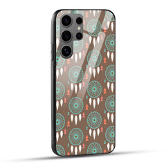 Samsung Galaxy S24 Ultra 5G Back Cover Seamless Pattern Design Of Dreamcatcher Printed Glass Case
