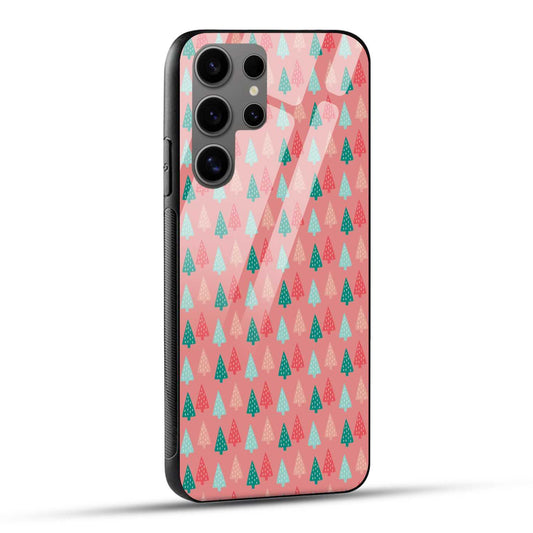 Samsung Galaxy S24 Ultra 5G Back Cover Chritsmas Tree Pattern Printed Glass Case