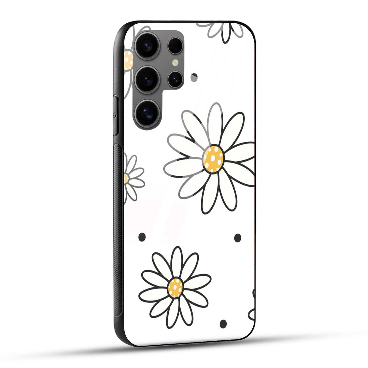 Samsung Galaxy S24 Ultra 5G Back Cover Simple Floral Design Printed Glass Case