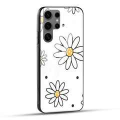 Samsung Galaxy S24 Ultra 5G Back Cover Simple Floral Design Printed Glass Case