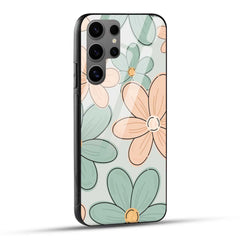 Samsung Galaxy S24 Ultra 5G Back Cover Aesthetic Flower Printed Glass Case